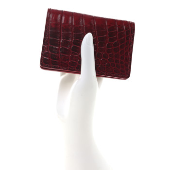 LOUIS VUITTON Crocodile Pocket Organizer Sahara Shiny Red