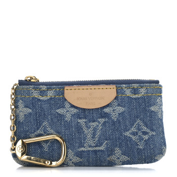 LOUIS VUITTON Monogram Denim Key Pouch Denim Blue