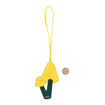 HERMES Lambskin Epsom Suede Petit H Mushroom Charm
