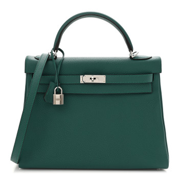 HERMES Togo Kelly Retourne 32 Malachite