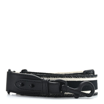 CHRISTIAN DIOR Canvas Embroidered Shoulder Strap Black Ultramatte