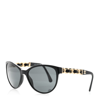 CHANEL Cat Eye Chain Sunglasses 5215-Q Black