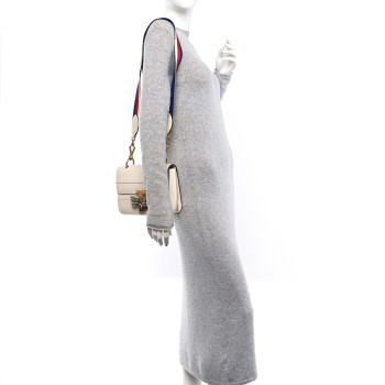GUCCI Calfskin Sylvie Web Queen Margaret Shoulder Bag White