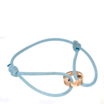 LOUIS VUITTON 18K Pink Gold Empreinte Adjustable Cord Bracelet Blue