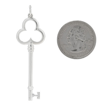 TIFFANY Sterling Silver Large Trefoil Key Pendant