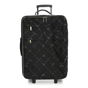 CHANEL Nylon Travel Travel Trolley Black