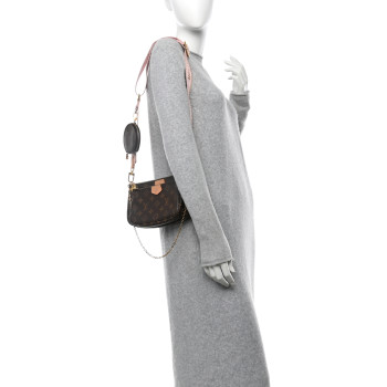 LOUIS VUITTON Monogram Multi Pochette Accessories Rose Clair