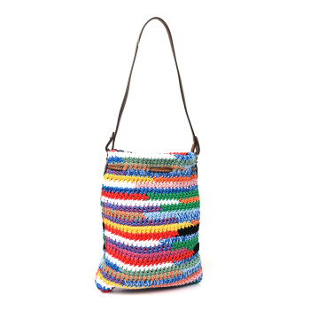 MIU MIU Fabric Crochet Drawstring Pouch Multicolor