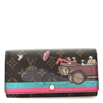 LOUIS VUITTON Monogram 2015 Christmas Animation Sarah Wallet Hibiscus