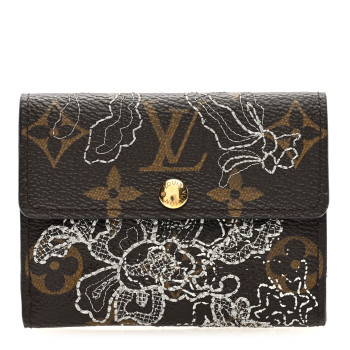 LOUIS VUITTON Monogram Dentelle Elise Wallet Silver
