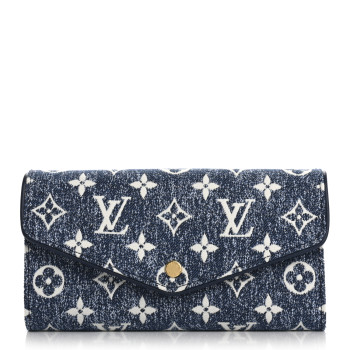 LOUIS VUITTON Monogram Jacquard Denim Sarah Wallet Bleu