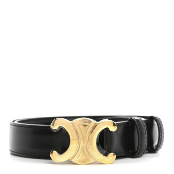 CELINE Box Calfskin Small 25mm Triomphe Belt 75 30 Black