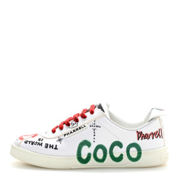 CHANEL X PHARRELL WILLIAMS Canvas Womens Sneakers 38 White Multicolor