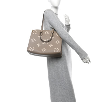 LOUIS VUITTON Empreinte Monogram Giant Onthego MM Tourterelle Creme