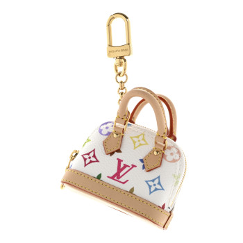 LOUIS VUITTON LV x TM Monogram Multicolor Micro Alma Bag Charm White