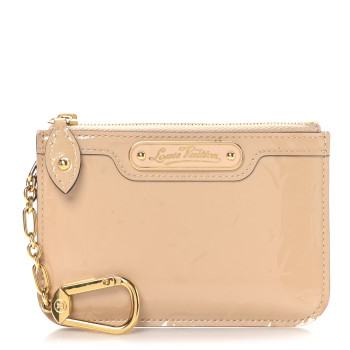 LOUIS VUITTON Vernis Key Pouch Blanc Corail