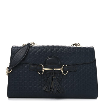 GUCCI Soft Microguccissima Medium Emily Chain Shoulder Bag Blue