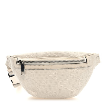GUCCI Calfskin GG Tennis Embossed Belt Bag Mystic White