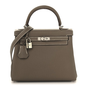 HERMES Togo Kelly Retourne 25 Etoupe