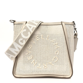 STELLA MCCARTNEY Eco Mesh Logo Mini Crossbody Ivory White