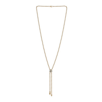ROBERTO COIN 18K Yellow Gold Diamond Love in Verona Flower Zipper Necklace