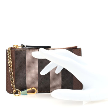 BURBERRY Kelbrook Exaggerated Check Canvas Card Case Birch Brown
