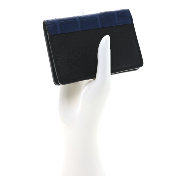 LOUIS VUITTON Crocodile Pocket Organizer Black Blue