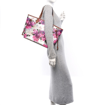 LOUIS VUITTON Metallic Monogram LV Garden Neverfull MM Silver