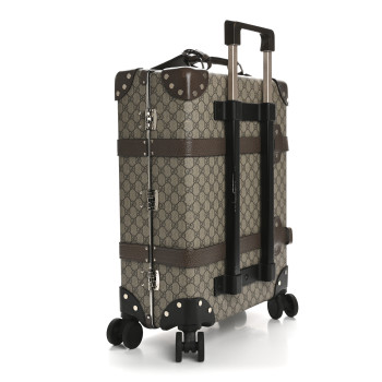 GUCCI Supreme Monogram Globe-Trotter Carry-On Brown