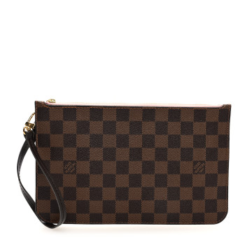 LOUIS VUITTON Damier Ebene Neverfull MM GM Pochette Rose Ballerine