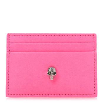 ALEXANDER MCQUEEN Calfskin Skull Card Holder Pink