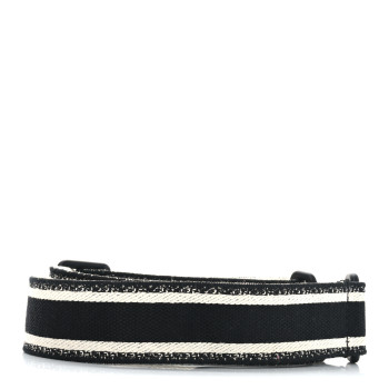 CHRISTIAN DIOR Canvas Embroidered Shoulder Strap Black Ultramatte