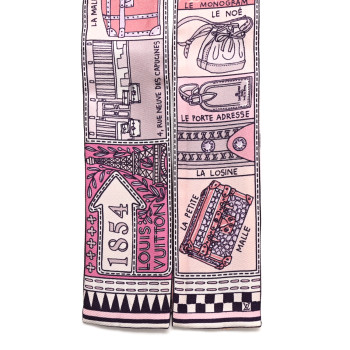 LOUIS VUITTON Silk Jeu De Louis BB Bandeau Pink