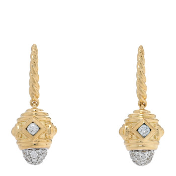 DAVID YURMAN 18K Yellow Gold Diamond Renaissance Drop Earrings