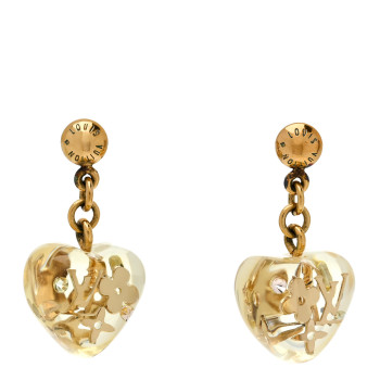 LOUIS VUITTON Inclusion Heart Earrings Clear