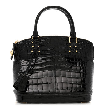 LOUIS VUITTON Crocodile Lockit PM Black