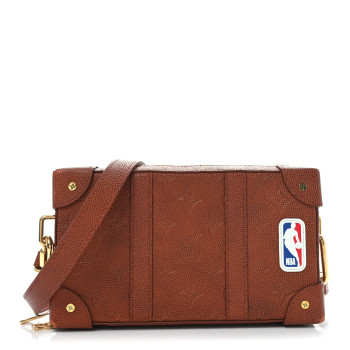 LOUIS VUITTON X NBA Monogram Embossed Ball Grain Cowhide Soft Trunk Wallet Brown