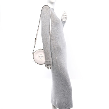 VERSACE Calfskin La Medusa Round Camera Bag White