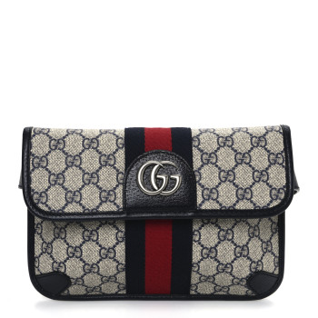 GUCCI GG Supreme Monogram Web Small Ophidia Belt Bag 90 36 Beige Navy