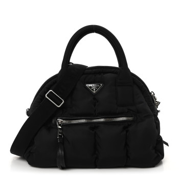 PRADA Tessuto Nylon Bomber Dome Satchel Black