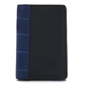 LOUIS VUITTON Crocodile Pocket Organizer Black Blue