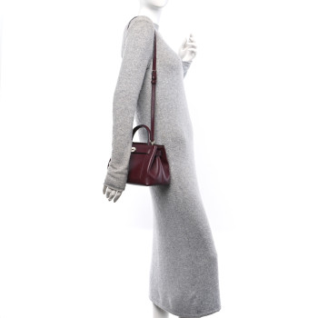 MULBERRY Silky Calfskin Small Islington Black Cherry