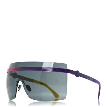 CHANEL Metal Graphic Lines Shield Sunglasses 71586 Purple Pink