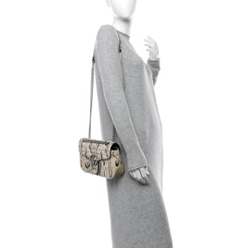 GUCCI Snakeskin Matelasse Aria Small GG Marmont Shoulder Bag Roccia