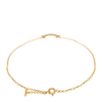 TIFFANY 18K Yellow Gold Diamond Mini T Smile Bracelet
