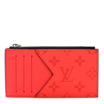 LOUIS VUITTON Taigarama Coin Card Holder Fire Red