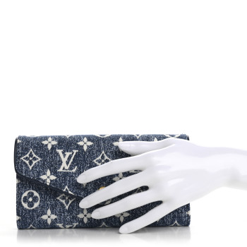LOUIS VUITTON Monogram Jacquard Denim Sarah Wallet Bleu