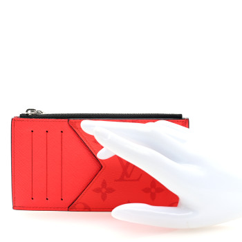 LOUIS VUITTON Taigarama Coin Card Holder Fire Red