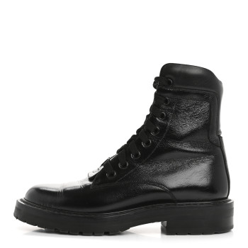 SAINT LAURENT Calfskin William Double-Laced Boot 35 Black