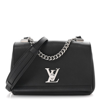 LOUIS VUITTON Calfskin Lockme II Chain Bag BB Black